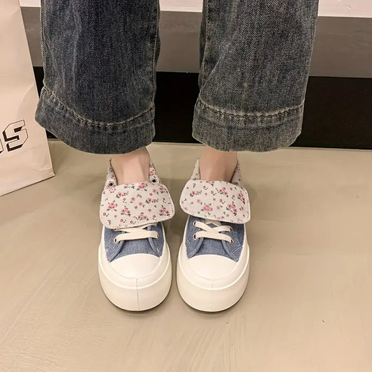 Hoyle-Thick-soled and high-top canvas shoes